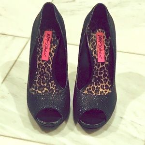 Betsey Johnson Sparkle Heels, size 6.5